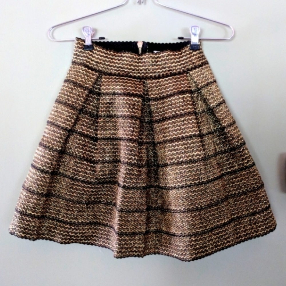 Gold & Black A-Line Skirt